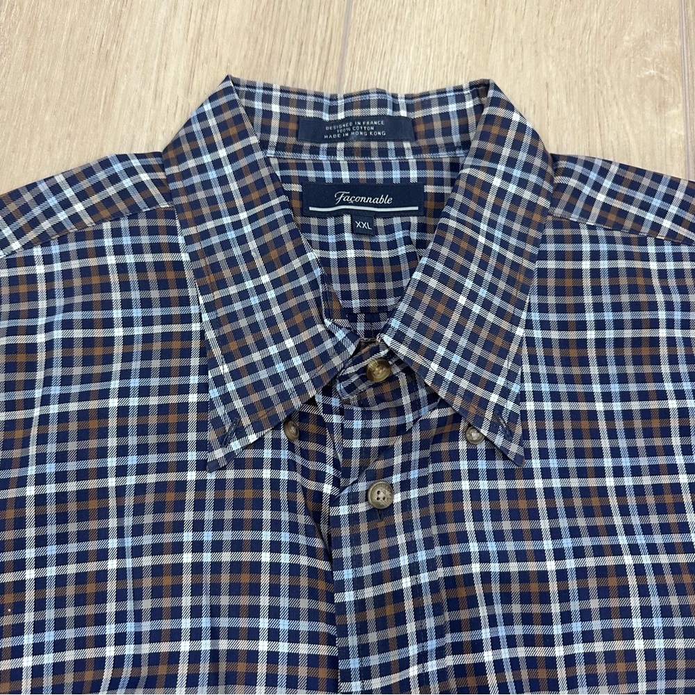 Faconnable long sleeve button down collared blue … - image 2